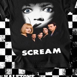 Black Scream Scary Movie Graphic T-Shirt XS-3X